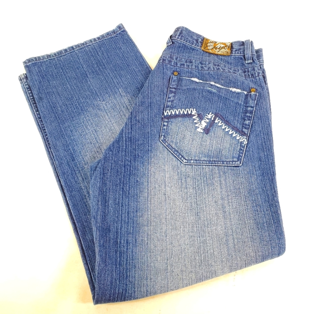 90s VTG ENYCE JEANS 2000s Y2K Denim Pants WIDE LEG Baggy Loose 34x31 High Rise.
